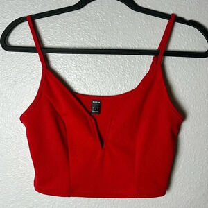 SHEIN Red Spaghetti Strap Crop Top | Cami Tank